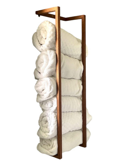 Modern Oak-Crafted Towel Rack with Hardware Include