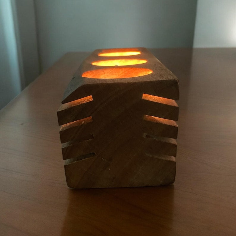 Customizable Handmade Ash Wood Candle Holder