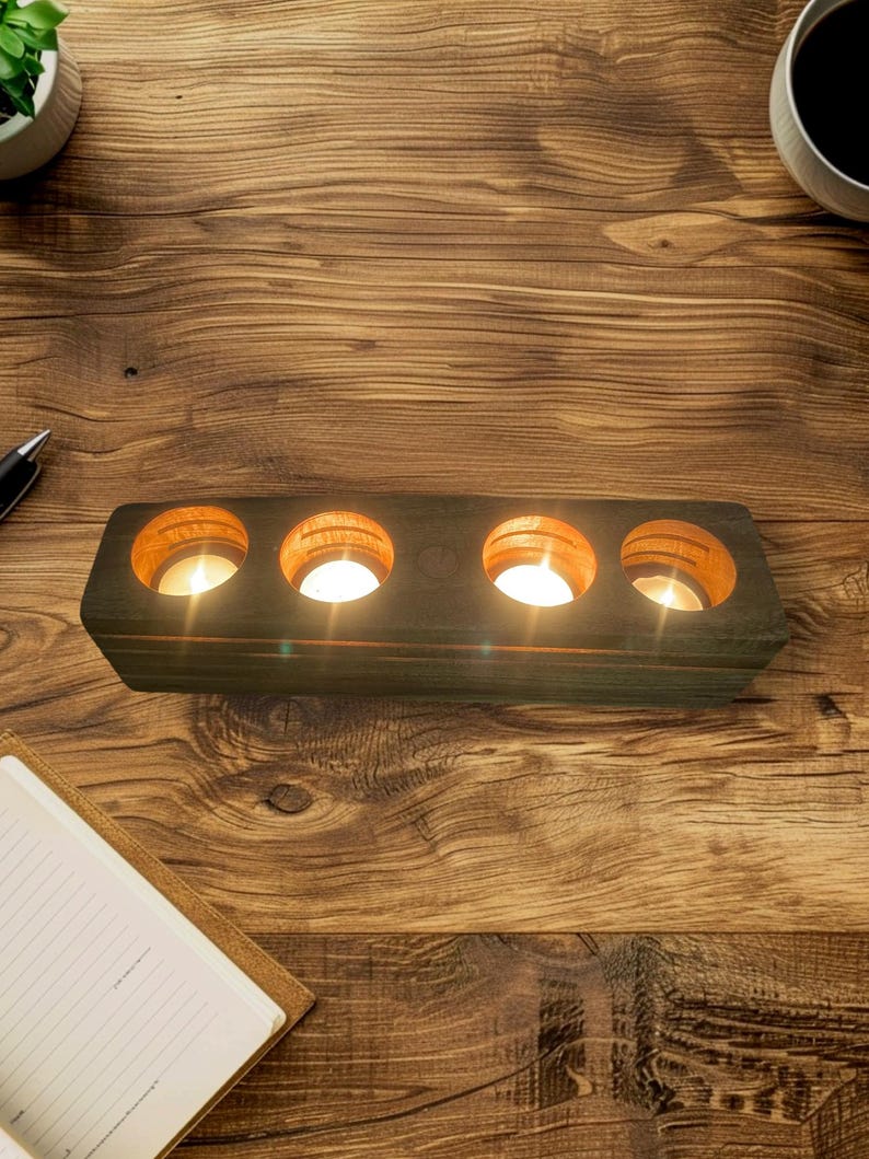 Customizable Handmade Ash Wood Candle Holder