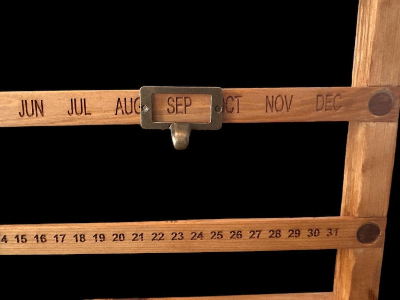 Handcrafted Rustic Wooden Perpetual Calendar