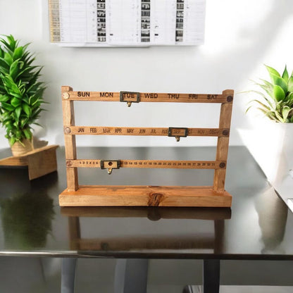 Handcrafted Rustic Wooden Perpetual Calendar