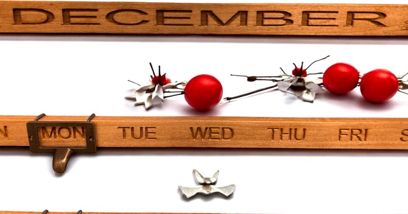 Personalized Rustic Wooden Perpetual December Calendar