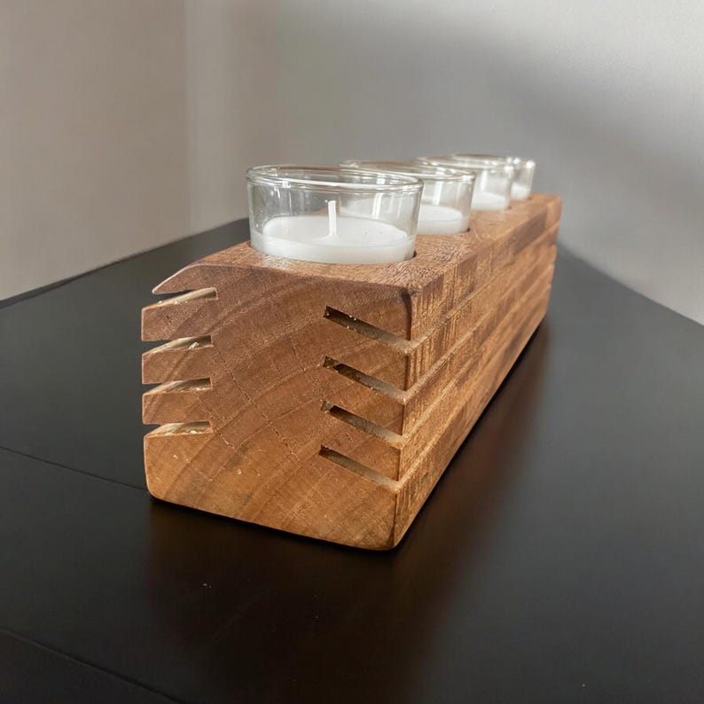 Customizable Handmade Ash Wood Candle Holder